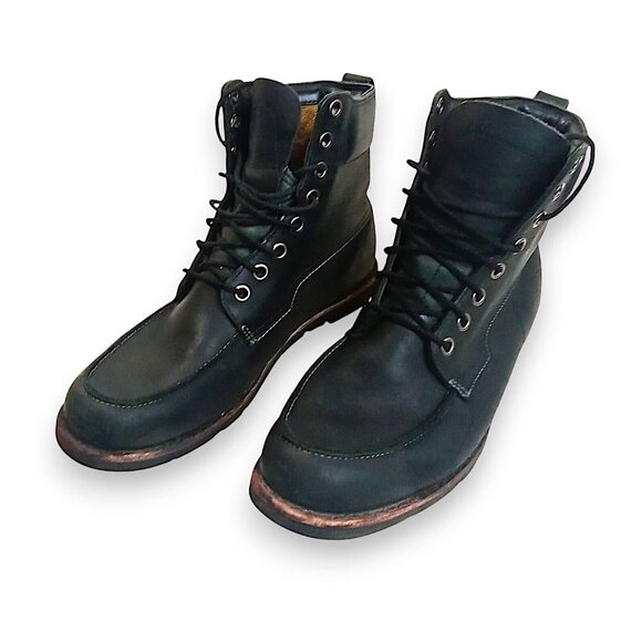 Timberland Premium Leather Waterproof Boot Black Men's Size 10.5 US - Picture 1 of 16